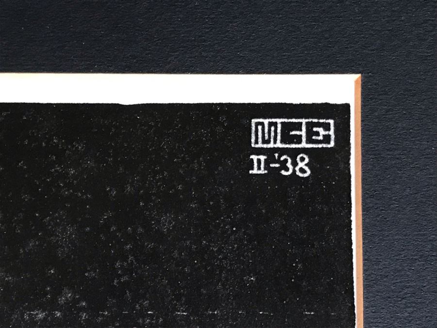 Vintage 1970 Framed M. C. Escher Poster Titled 'Day And Night / Tag Und Nacht) Publishe By G. W. Breughel Hattem Holland 32 X 19 [Photo 4]