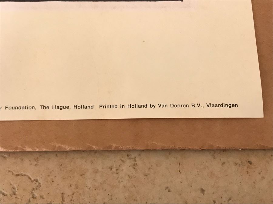 Vintage 1970 Framed M. C. Escher Poster Titled 'Day And Night / Tag Und Nacht) Publishe By G. W. Breughel Hattem Holland 32 X 19 [Photo 16]