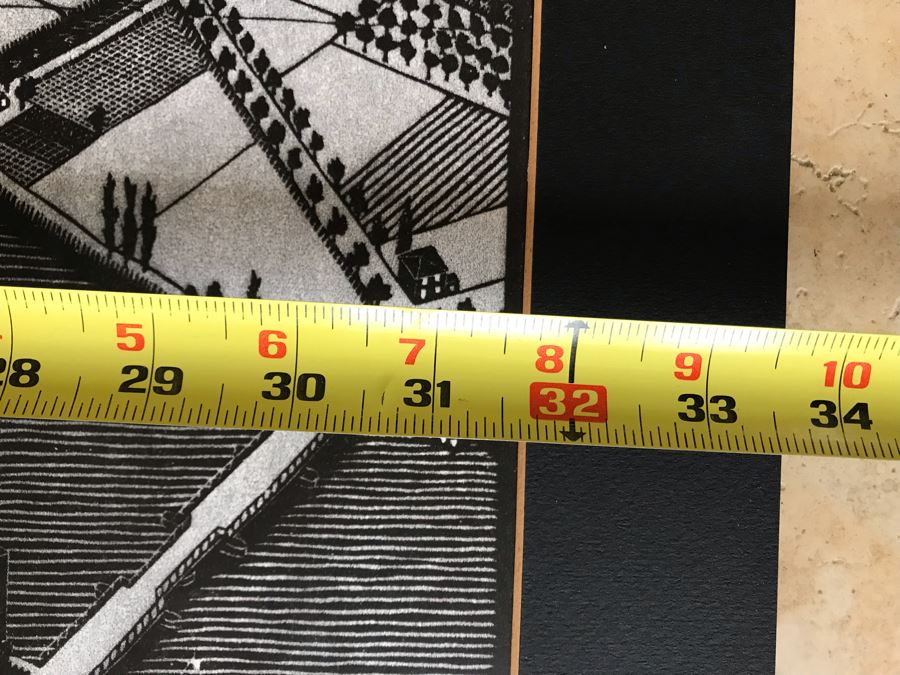 Vintage 1970 Framed M. C. Escher Poster Titled 'Day And Night / Tag Und Nacht) Publishe By G. W. Breughel Hattem Holland 32 X 19 [Photo 17]