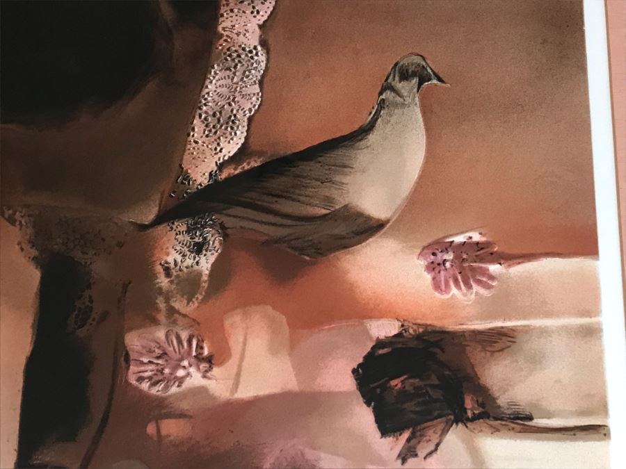 Jean Jacques Balitran Framed Hand Signed Lithograph Titled 'Woman And Dove' 11 Of 250 Appraised $525 In 1986 With Certificate Of Authenticity [Photo 8]