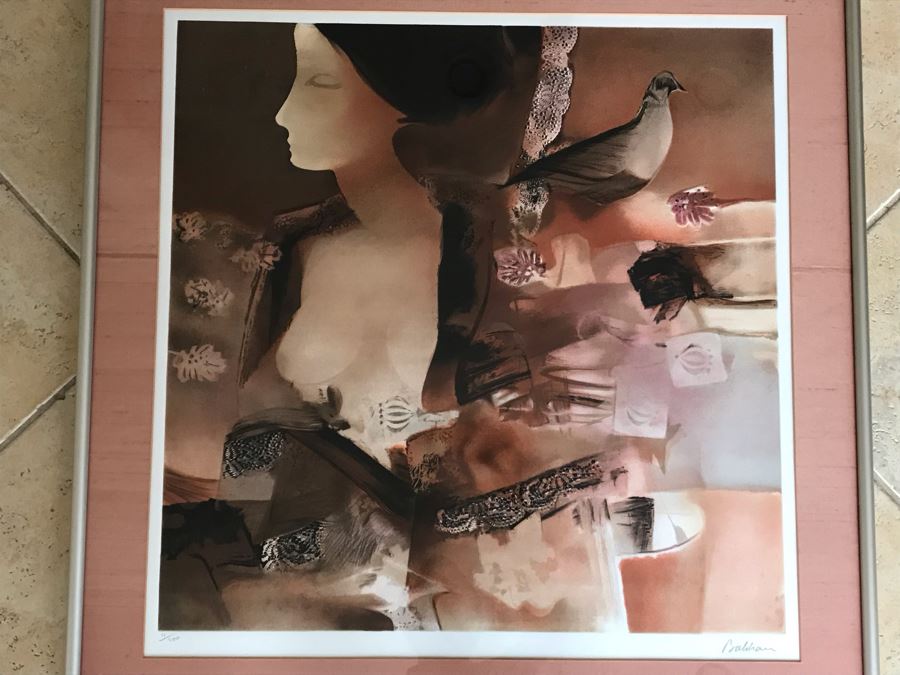Jean Jacques Balitran Framed Hand Signed Lithograph Titled 'Woman And Dove' 11 Of 250 Appraised $525 In 1986 With Certificate Of Authenticity [Photo 4]