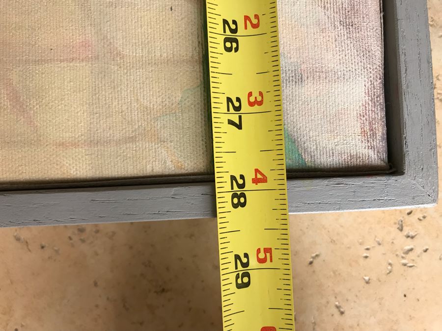 Original Jean Klafs Framed Abstract Expressionist Acrylic Painting On Canvas Titled 'Positano Studio' 24' X 28' [Photo 13]