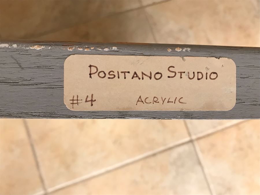 Original Jean Klafs Framed Abstract Expressionist Acrylic Painting On Canvas Titled 'Positano Studio' 24' X 28' [Photo 11]