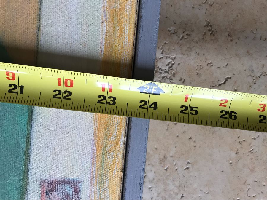 Original Jean Klafs Framed Abstract Expressionist Acrylic Painting On Canvas Titled 'Positano Studio' 24' X 28' [Photo 12]