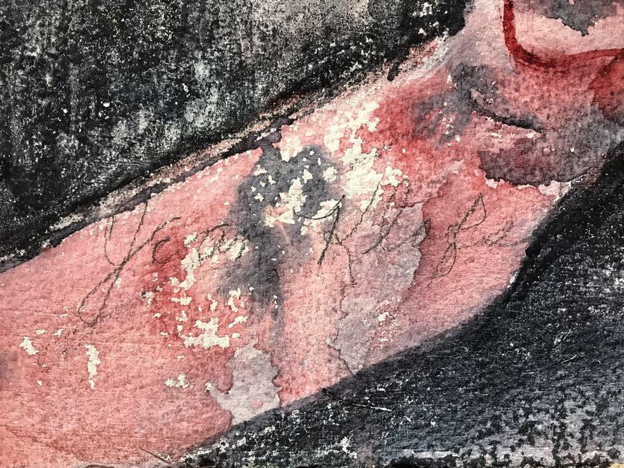 Original Jean Klafs Abstract Expressionist Painting On Paper 22 X 30 [Photo 7]