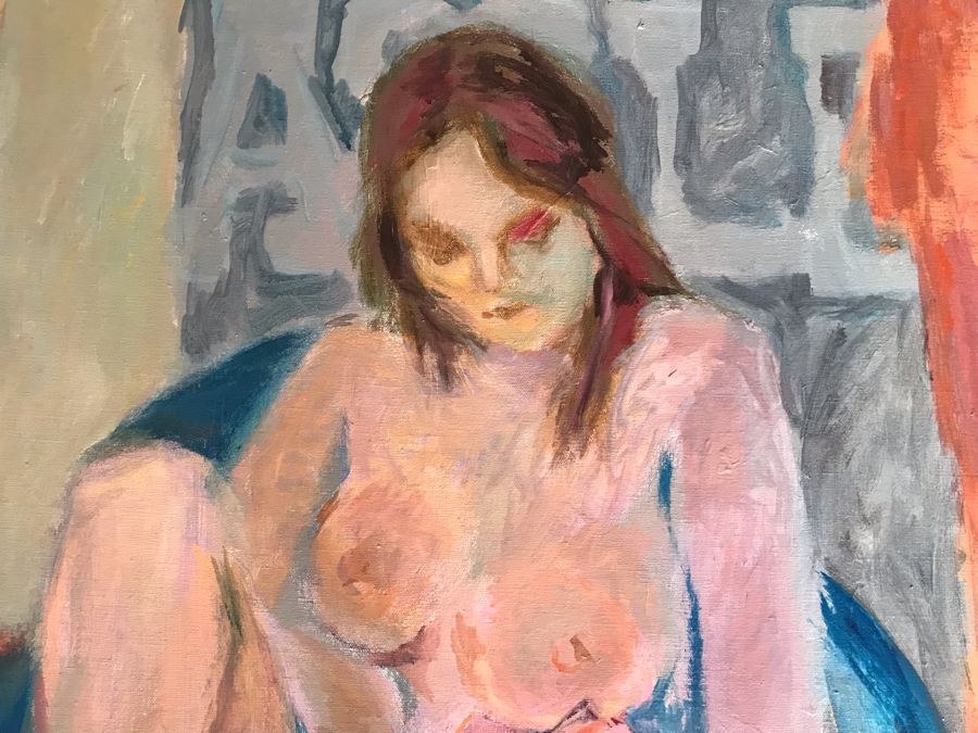 Original Unsigned Abstract Expressionist Nude Painting 22 X 28 [Photo 4]