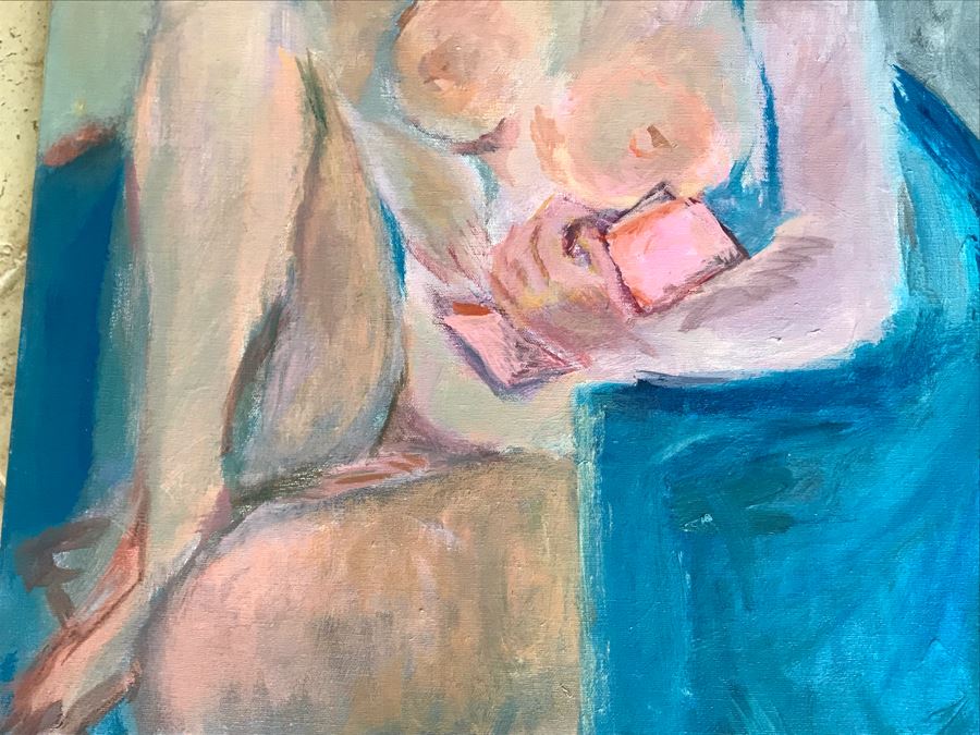 Original Unsigned Abstract Expressionist Nude Painting 22 X 28 [Photo 7]