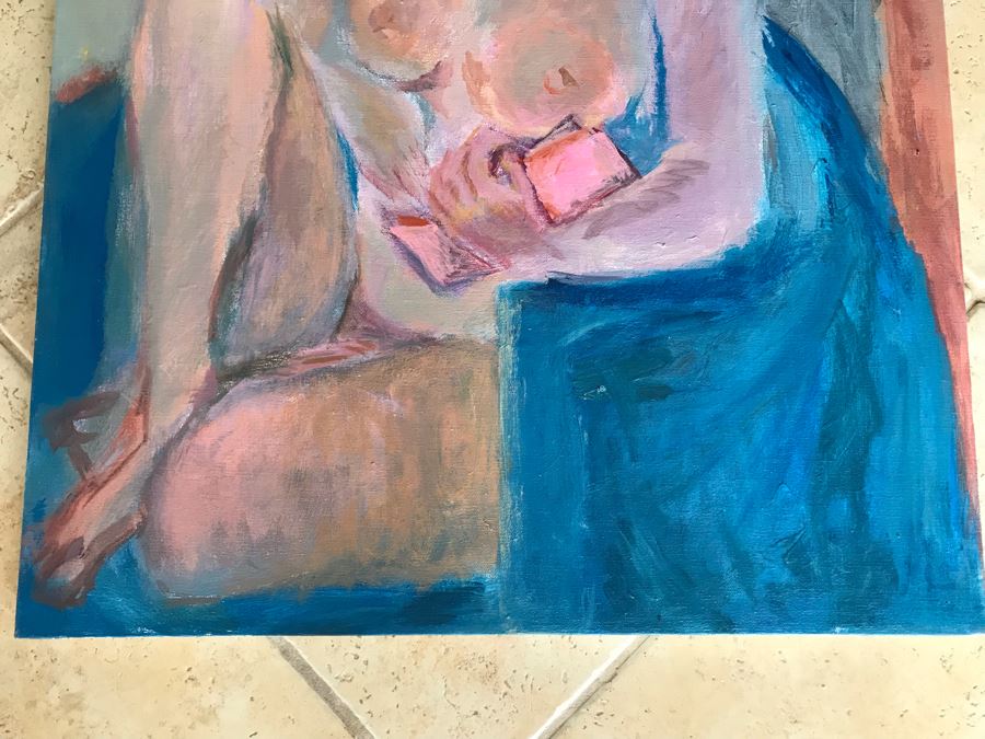 Original Unsigned Abstract Expressionist Nude Painting 22 X 28 [Photo 8]