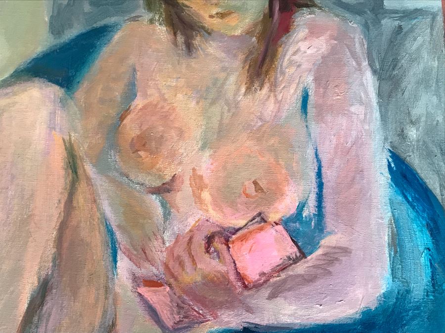 Original Unsigned Abstract Expressionist Nude Painting 22 X 28 [Photo 6]