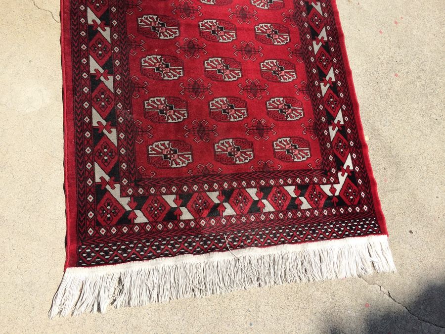 Red, Black & White Area Rug