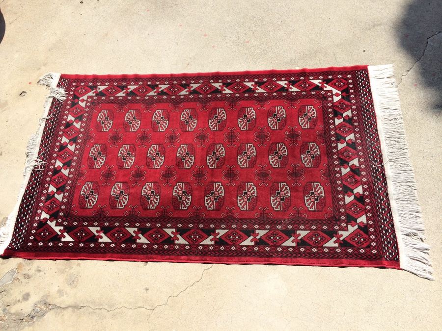 Red, Black & White Area Rug [Photo 1]