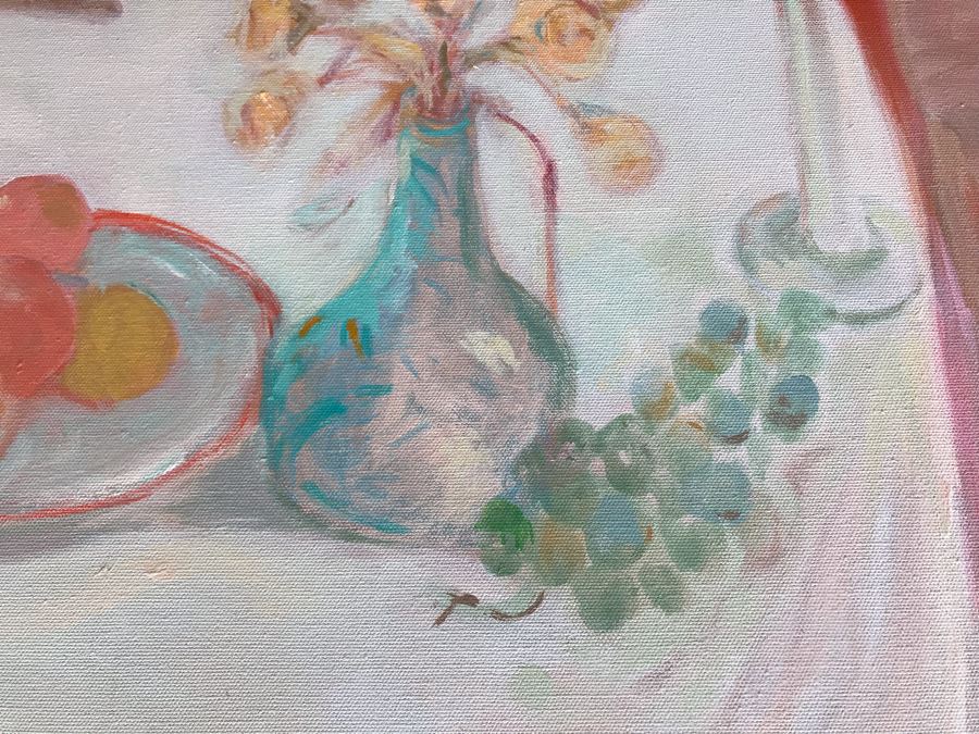 Original Jean Klafs Abstract Expressionist Acrylic Painting On Canvas Titled 'Yacht Club' 40' X 40' [Photo 5]