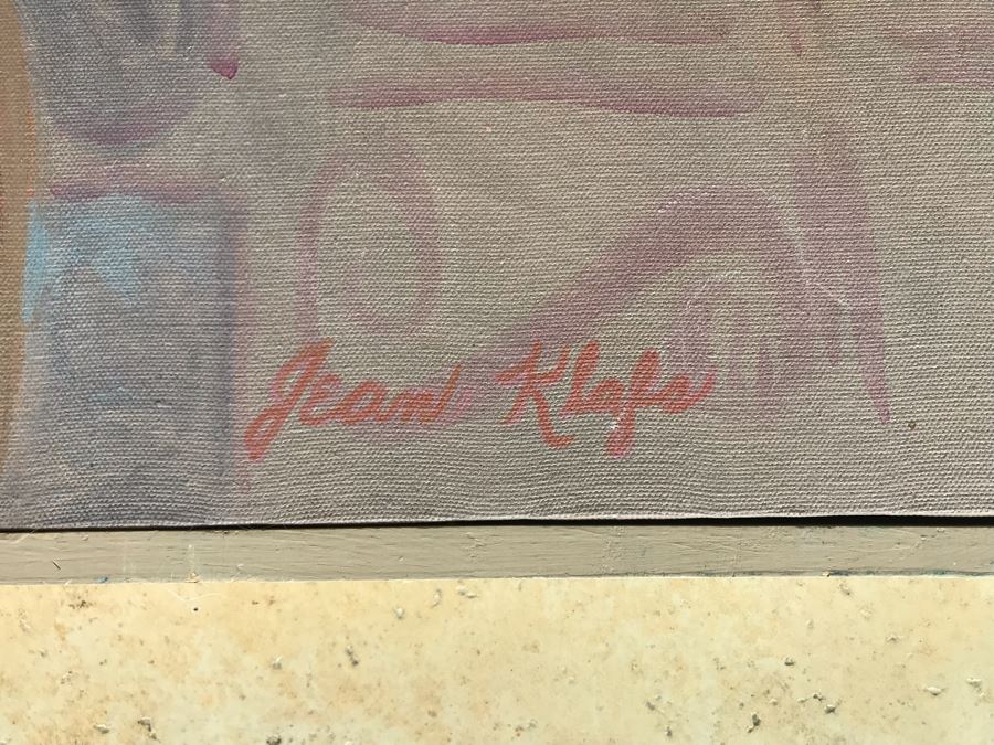 Original Jean Klafs Abstract Expressionist Acrylic Painting On Canvas Titled 'Yacht Club' 40' X 40' [Photo 7]