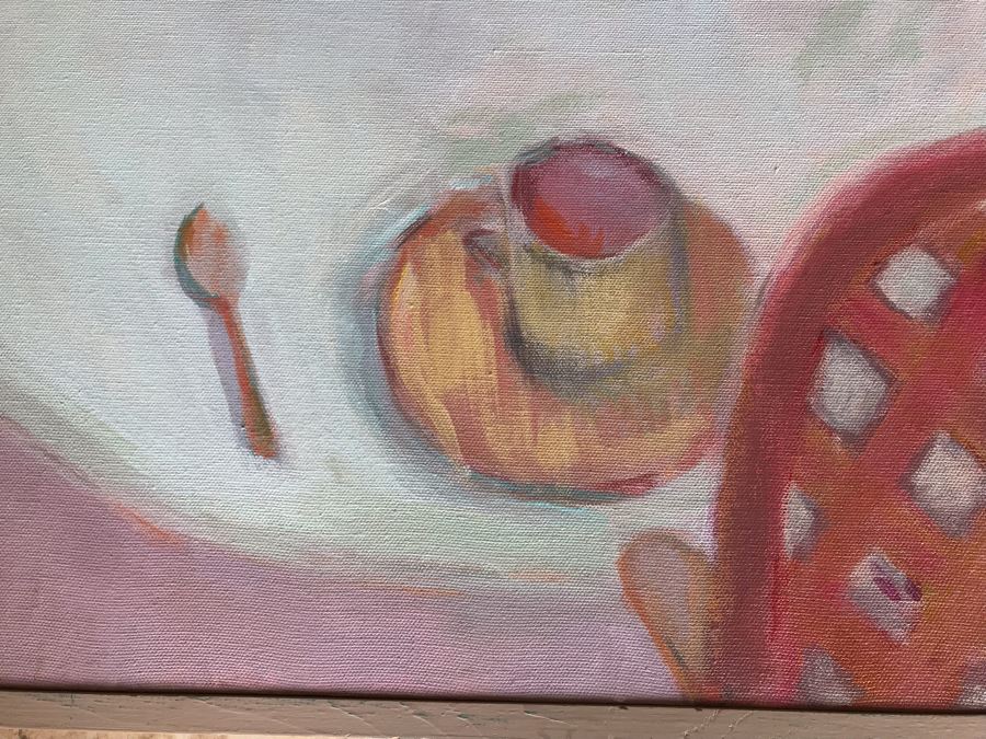 Original Jean Klafs Abstract Expressionist Acrylic Painting On Canvas Titled 'Yacht Club' 40' X 40' [Photo 6]