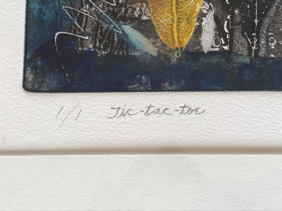 Original Jean Klafs Abstract Expressionist Monotype Artwork On Paper Titled 'Tic-Tac-Toe' 1 Of 1 - 21' X 18' [Photo 5]