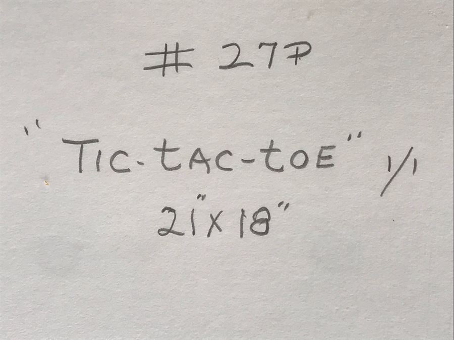 Original Jean Klafs Abstract Expressionist Monotype Artwork On Paper Titled 'Tic-Tac-Toe' 1 Of 1 - 21' X 18' [Photo 8]