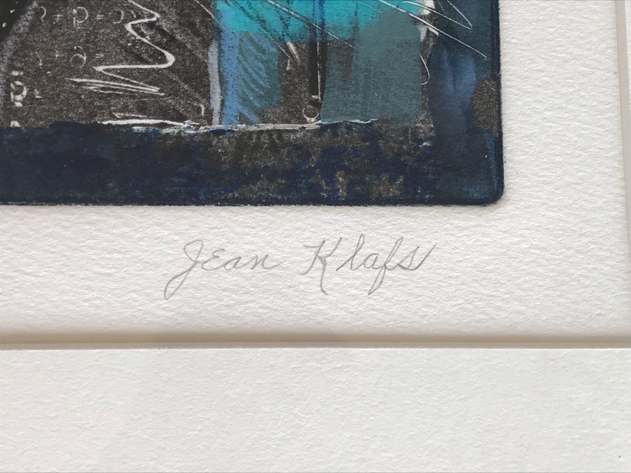 Original Jean Klafs Abstract Expressionist Monotype Artwork On Paper Titled 'Tic-Tac-Toe' 1 Of 1 - 21' X 18' [Photo 6]