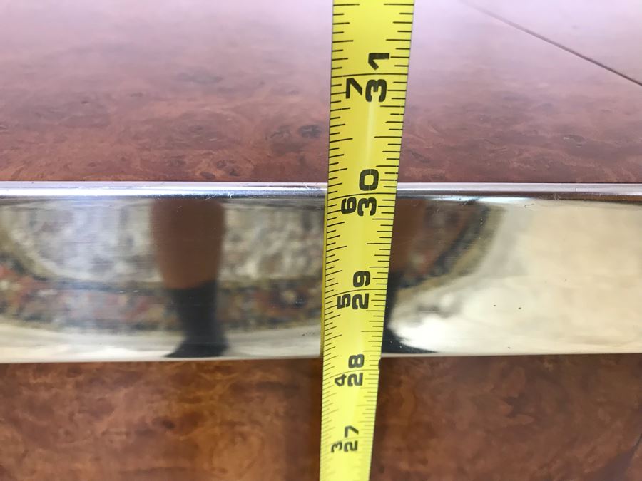 Pierre Cardin Vintage 1970s Mid-Century Modern Art Deco French Burl Walnut Buffet Bar With Built-In Ice Bucket And Hinged Mirror 'Environmental Collection' 55.5W X 20D X 30H [Photo 30]