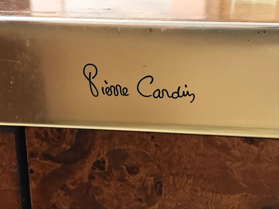 Pierre Cardin Vintage 1970s Mid-Century Modern Art Deco French Burl Walnut Buffet Bar With Built-In Ice Bucket And Hinged Mirror 'Environmental Collection' 55.5W X 20D X 30H [Photo 9]