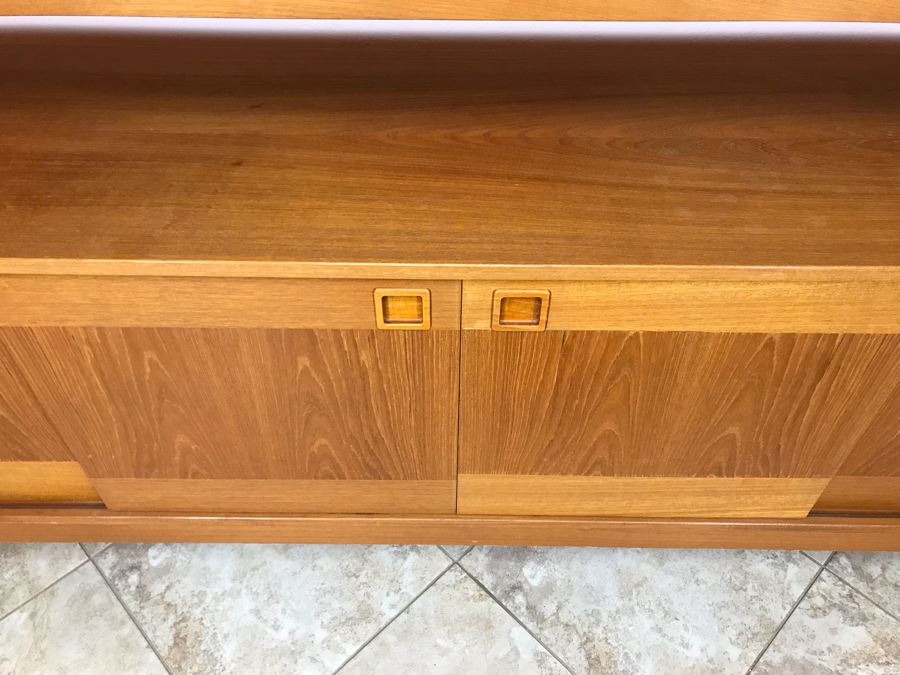 Danish Modern Teak Long Credenza Cabinet With Hutch 79W X 18D X 56.5H [Photo 6]