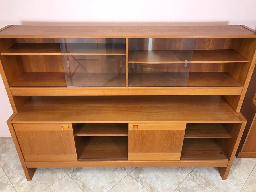 Danish Modern Teak Long Credenza Cabinet With Hutch 79W X 18D X 56.5H [Photo 17]