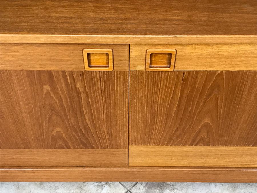 Danish Modern Teak Long Credenza Cabinet With Hutch 79W X 18D X 56.5H [Photo 7]
