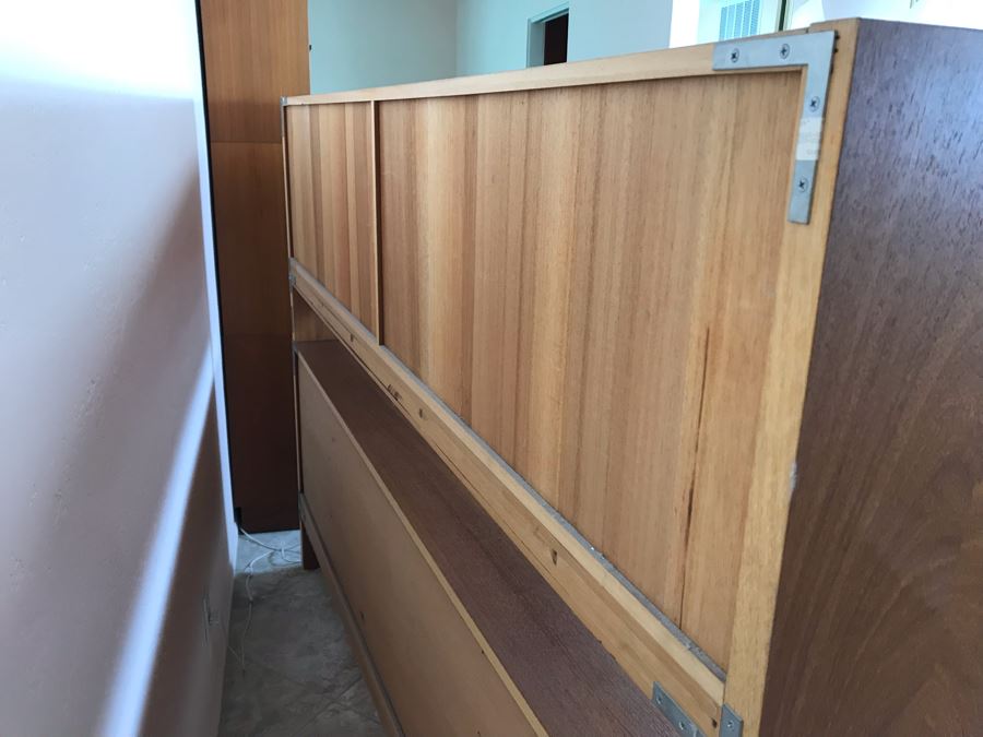 Danish Modern Teak Long Credenza Cabinet With Hutch 79W X 18D X 56.5H [Photo 18]