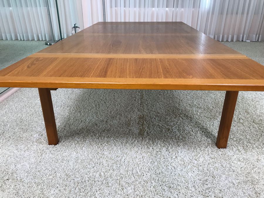 Danish Modern Teak Drop-Leaf Table 49W X 33.5D X 17H (Each Leaf Extends 12') [Photo 17]