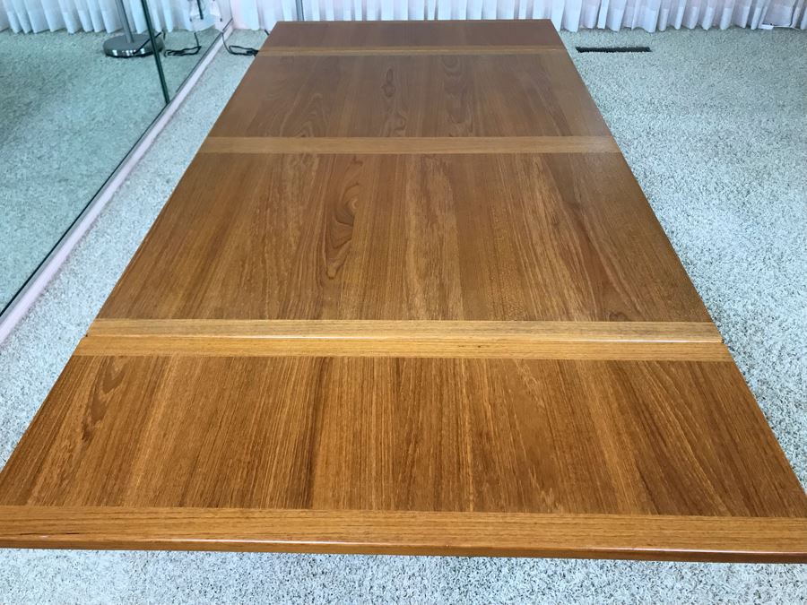 Danish Modern Teak Drop-Leaf Table 49W X 33.5D X 17H (Each Leaf Extends 12') [Photo 16]