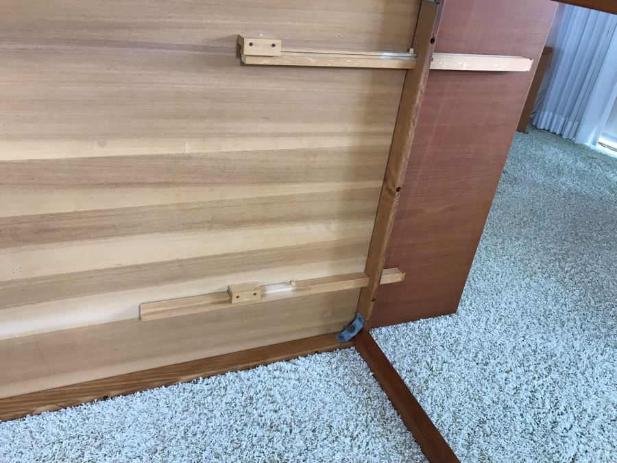 Danish Modern Teak Drop-Leaf Table 49W X 33.5D X 17H (Each Leaf Extends 12') [Photo 19]