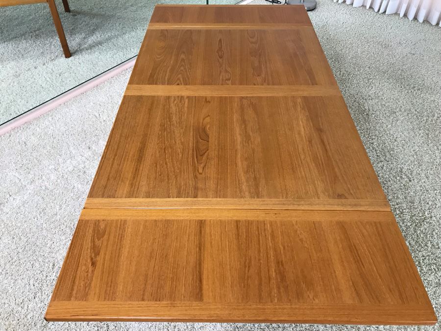 Danish Modern Teak Drop-Leaf Table 49W X 33.5D X 17H (Each Leaf Extends 12') [Photo 9]