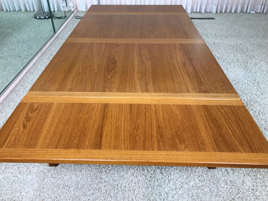 Danish Modern Teak Drop-Leaf Table 49W X 33.5D X 17H (Each Leaf Extends 12') [Photo 15]