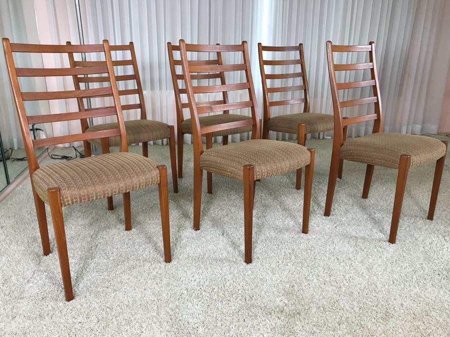 Set Of Six Teak Danish Modern Dining Chairs [Photo 13]