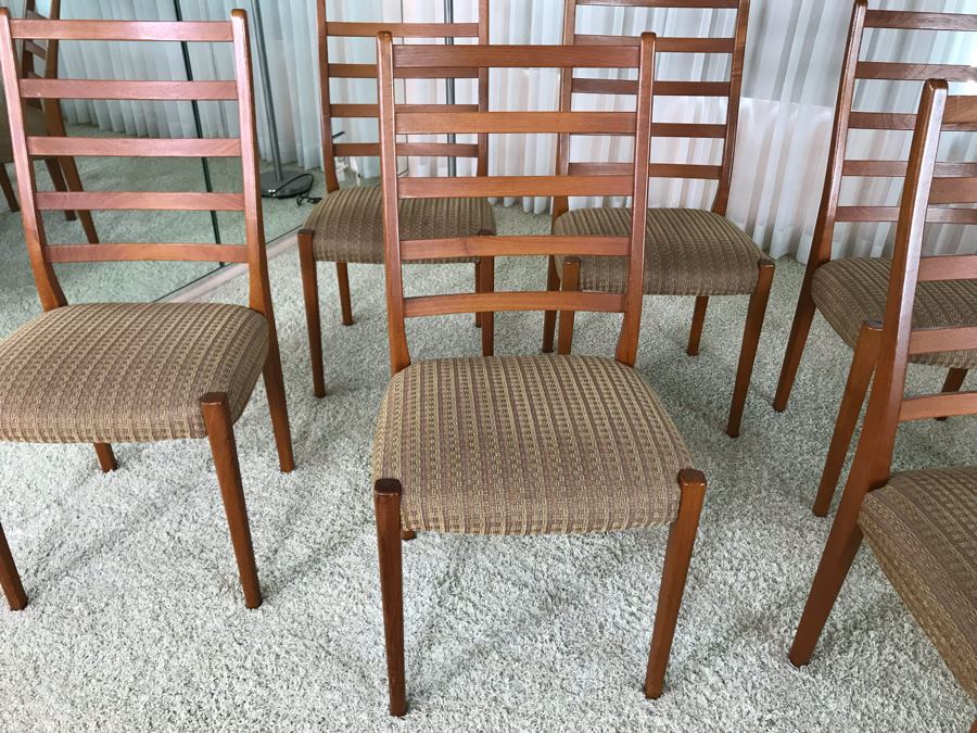 Set Of Six Teak Danish Modern Dining Chairs [Photo 7]