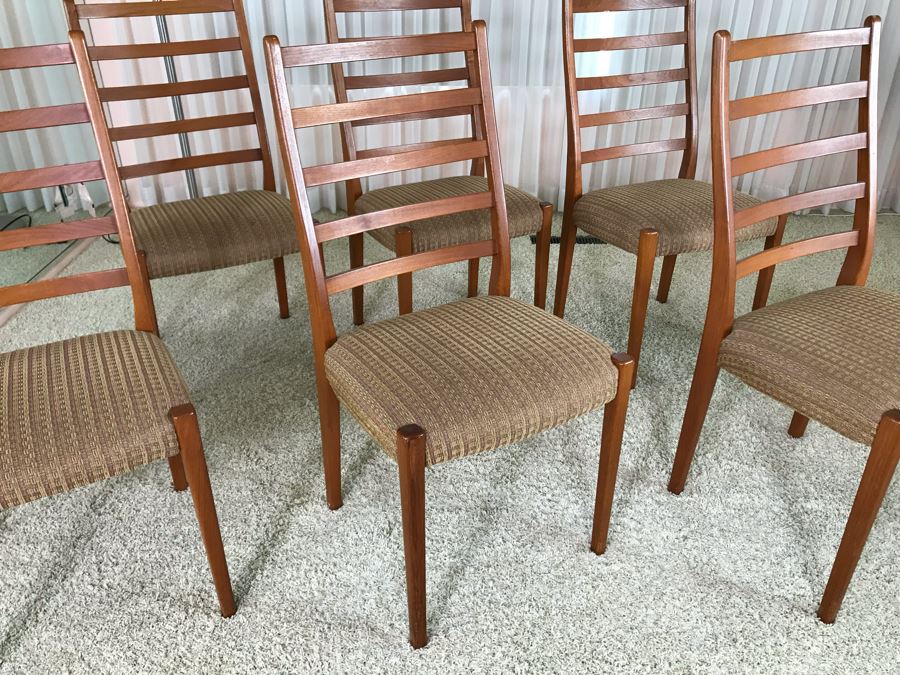 Set Of Six Teak Danish Modern Dining Chairs [Photo 6]