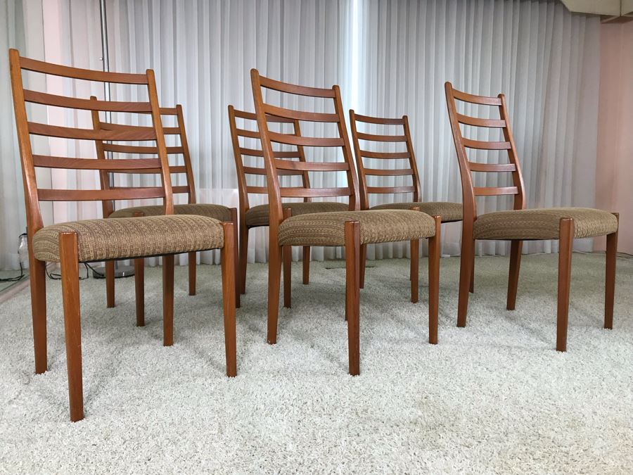 Set Of Six Teak Danish Modern Dining Chairs [Photo 10]