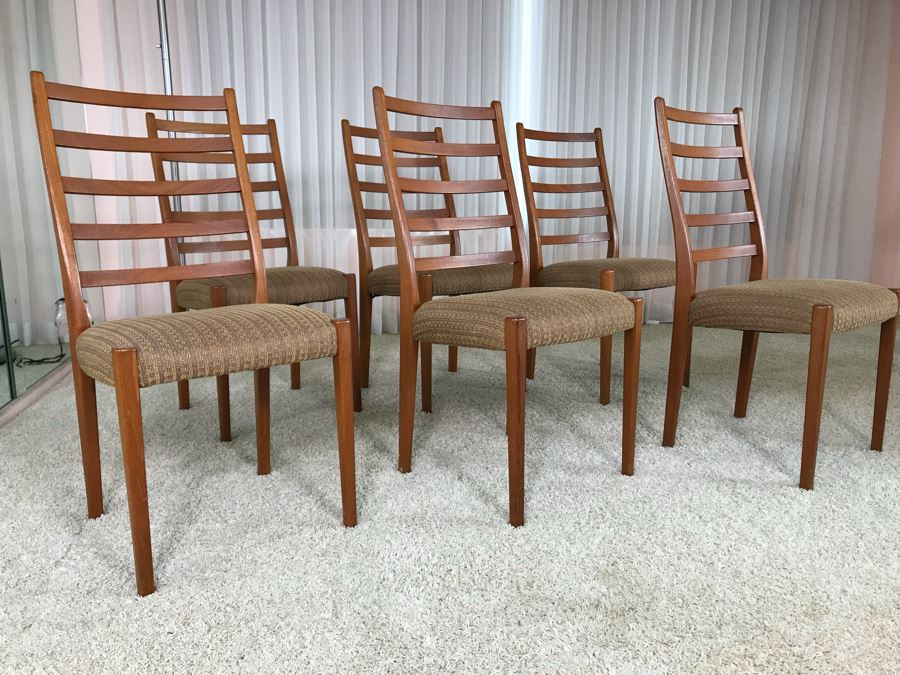 Set Of Six Teak Danish Modern Dining Chairs [Photo 12]
