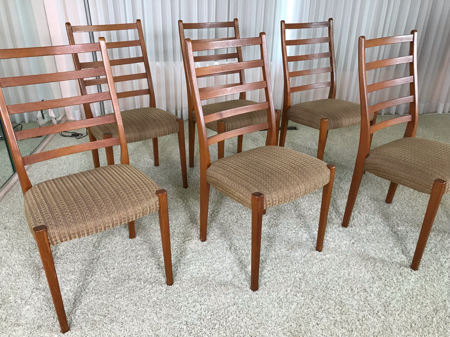 Set Of Six Teak Danish Modern Dining Chairs [Photo 5]