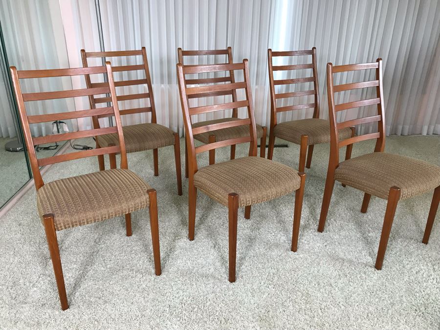 Set Of Six Teak Danish Modern Dining Chairs [Photo 3]