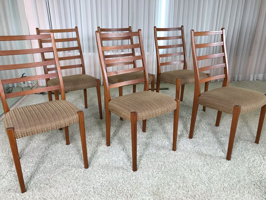 Set Of Six Teak Danish Modern Dining Chairs [Photo 8]