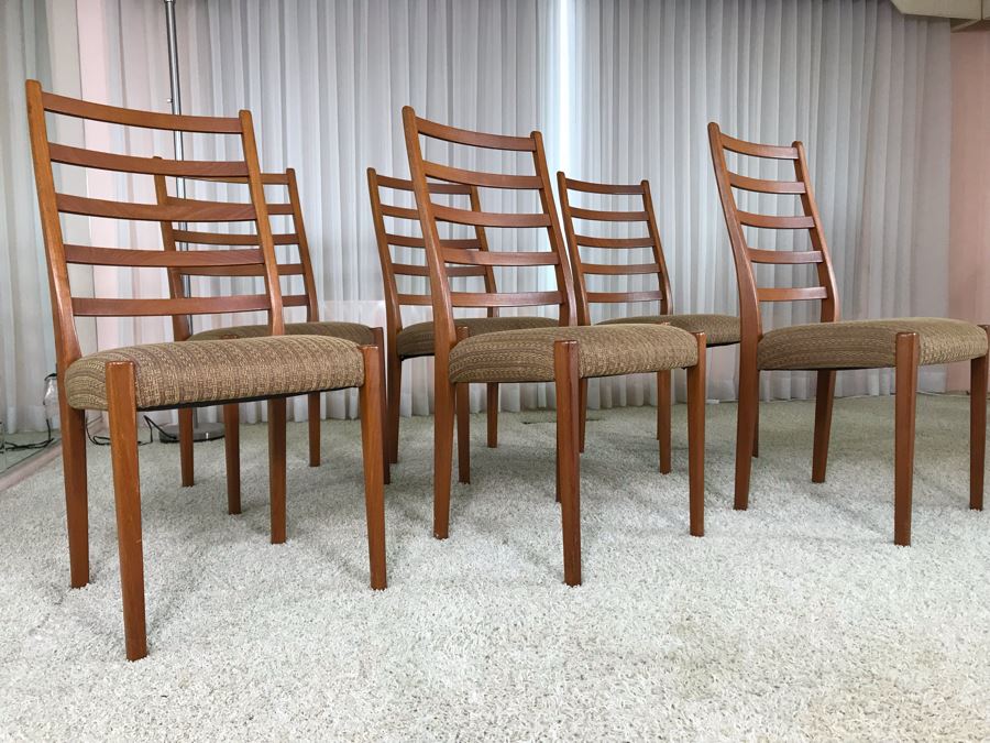 Set Of Six Teak Danish Modern Dining Chairs [Photo 11]
