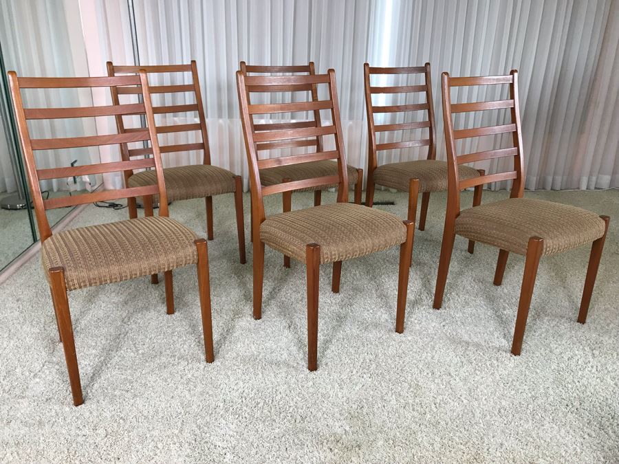 Set Of Six Teak Danish Modern Dining Chairs [Photo 2]