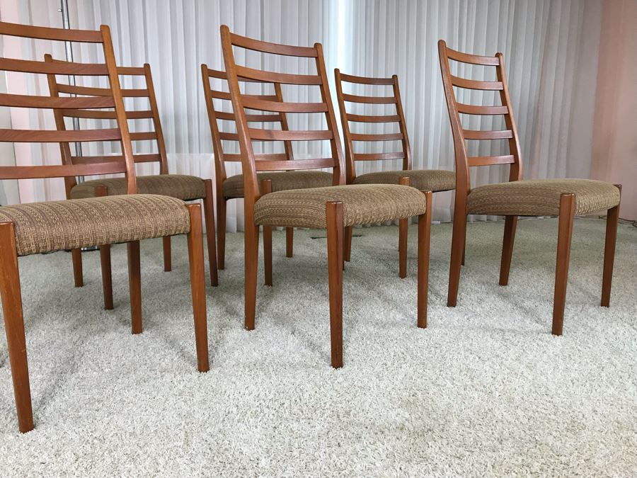 Set Of Six Teak Danish Modern Dining Chairs [Photo 9]