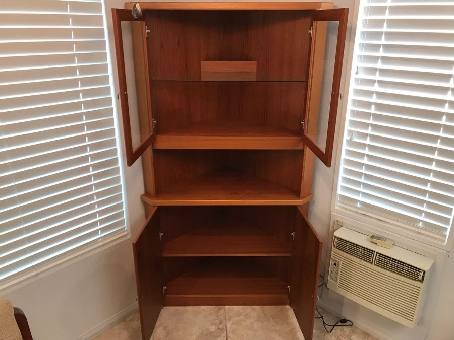Danish Modern Teak 2-Piece Corner Cabinet 39W X 23D X 71H [Photo 5]