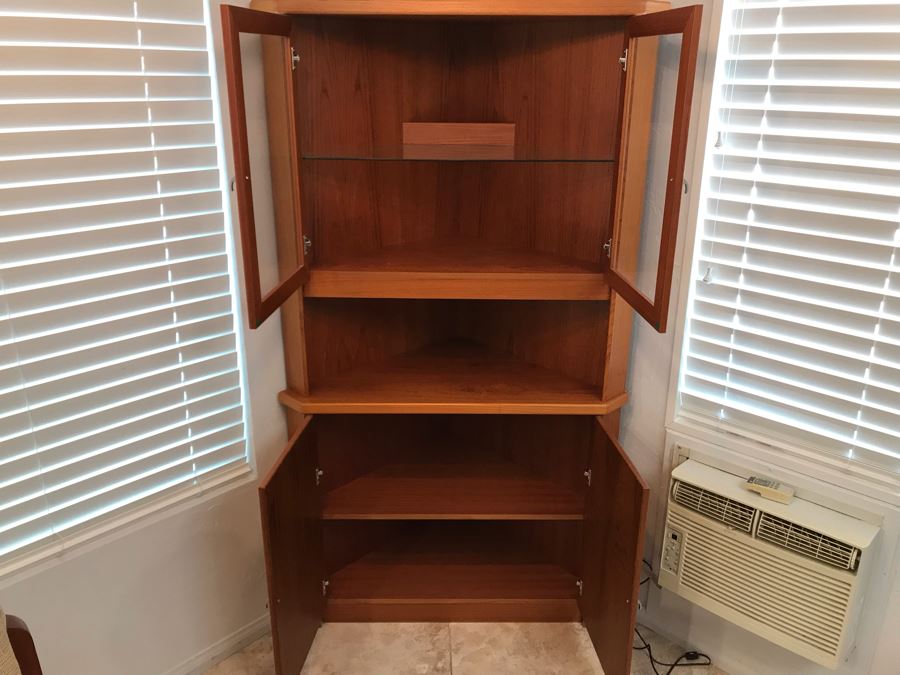 Danish Modern Teak 2-Piece Corner Cabinet 39W X 23D X 71H [Photo 4]
