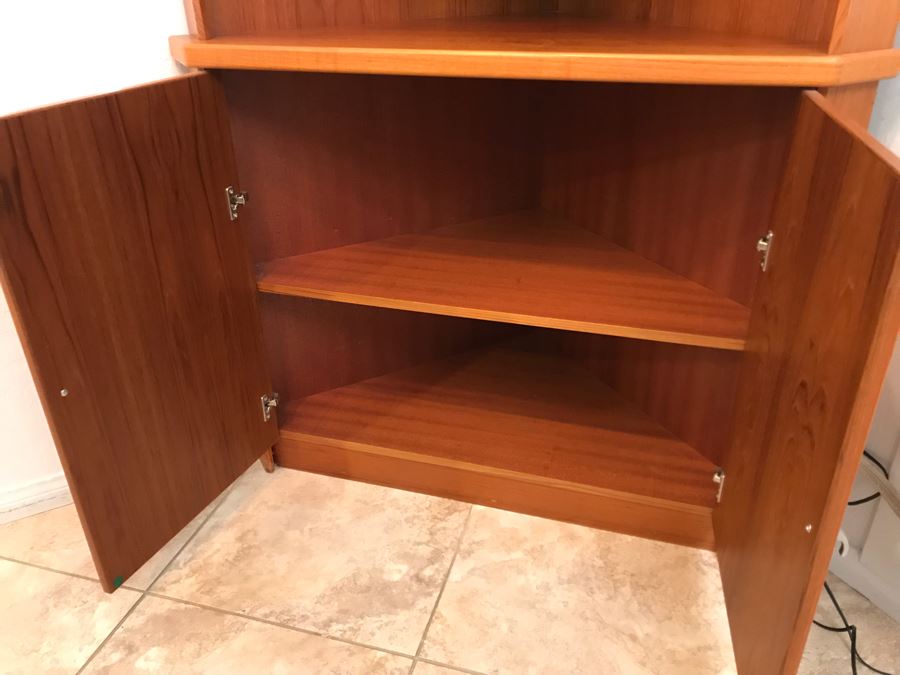 Danish Modern Teak 2-Piece Corner Cabinet 39W X 23D X 71H [Photo 6]