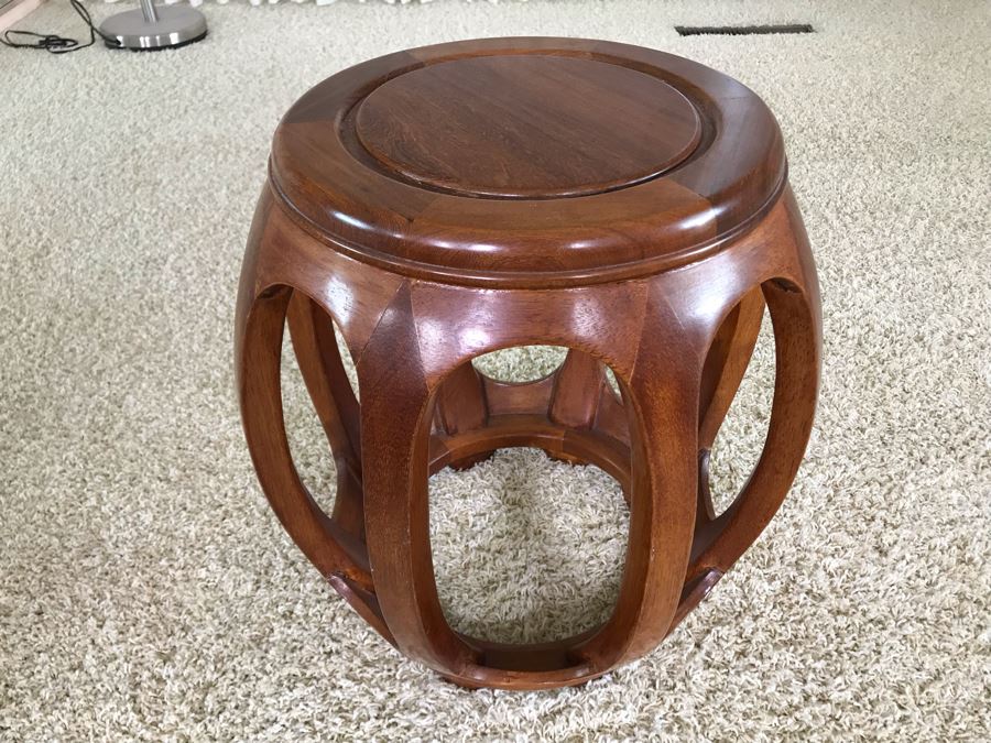 Chinese Teak Stool Plant Stand 18W X 18H [Photo 2]