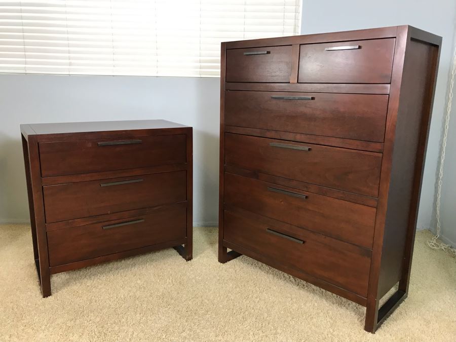 Pair Of Modern Dressers 3-Drawer Dresser And 6-Drawer Dresser By Casana [Photo 5]