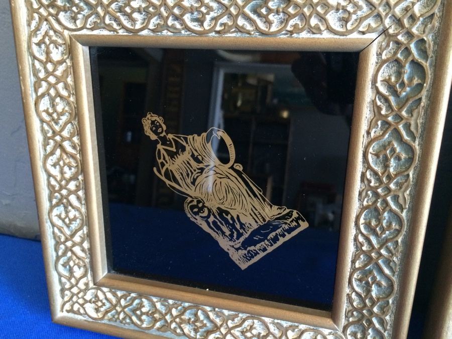 Framed Gold on Black Glass Artwork [Photo 5]