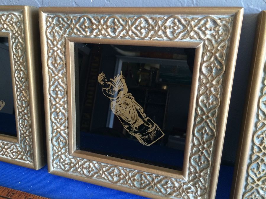 Framed Gold on Black Glass Artwork [Photo 3]